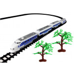 Vlaková súprava na batérie so svetlami a zvukmi - bielo-modrá
